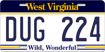 WV license plate DUG224