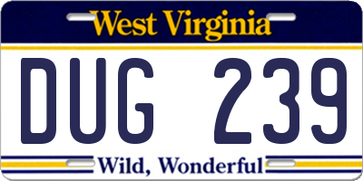 WV license plate DUG239