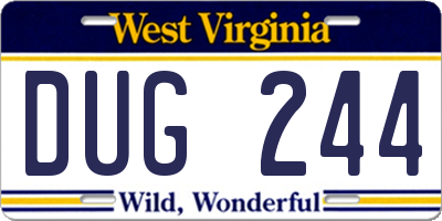 WV license plate DUG244