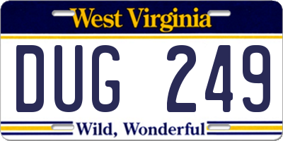 WV license plate DUG249