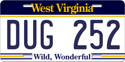 WV license plate DUG252