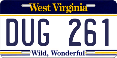 WV license plate DUG261