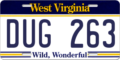 WV license plate DUG263