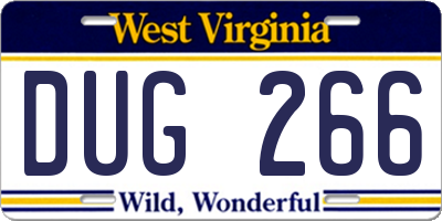 WV license plate DUG266