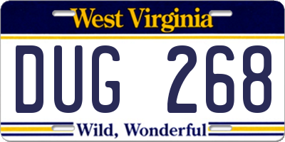 WV license plate DUG268