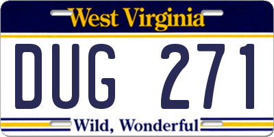 WV license plate DUG271