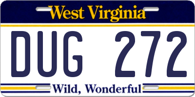 WV license plate DUG272