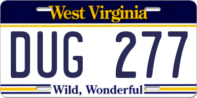 WV license plate DUG277