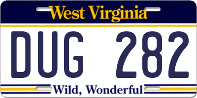 WV license plate DUG282