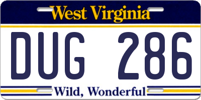 WV license plate DUG286