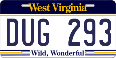 WV license plate DUG293