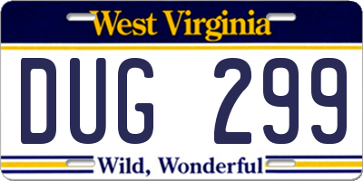 WV license plate DUG299