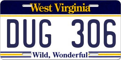 WV license plate DUG306