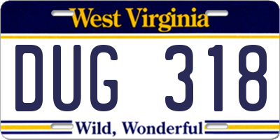 WV license plate DUG318
