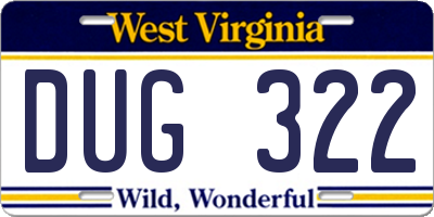 WV license plate DUG322