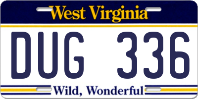 WV license plate DUG336