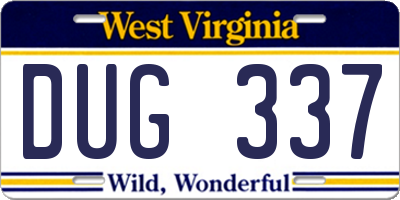 WV license plate DUG337