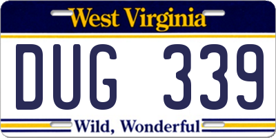WV license plate DUG339