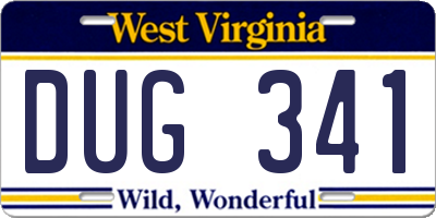 WV license plate DUG341