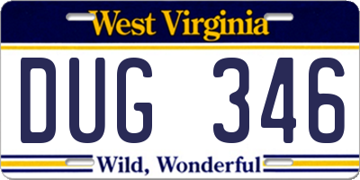 WV license plate DUG346