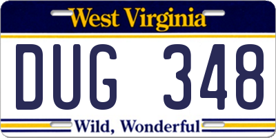 WV license plate DUG348