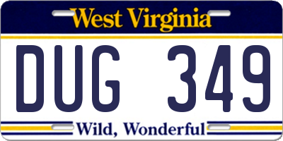 WV license plate DUG349