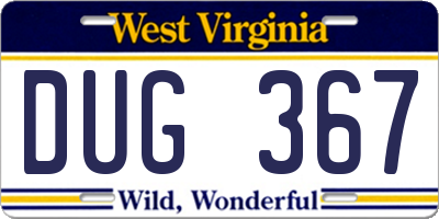 WV license plate DUG367