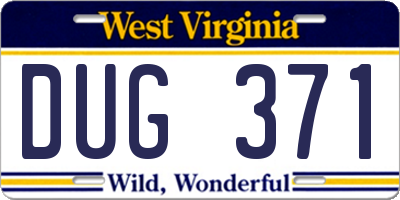 WV license plate DUG371