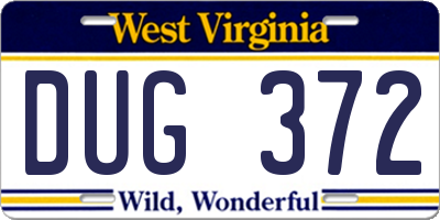 WV license plate DUG372