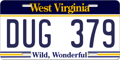 WV license plate DUG379