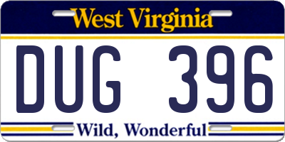 WV license plate DUG396