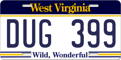WV license plate DUG399