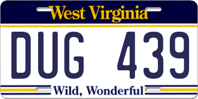 WV license plate DUG439