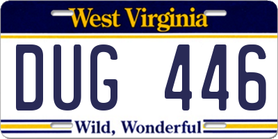 WV license plate DUG446