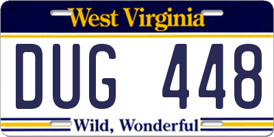 WV license plate DUG448