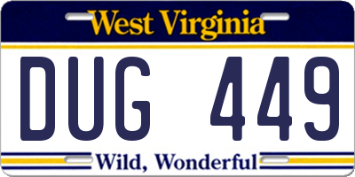 WV license plate DUG449