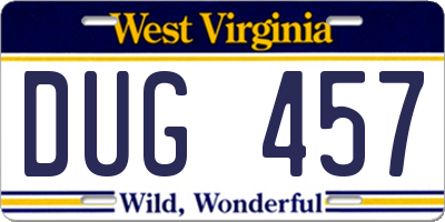 WV license plate DUG457