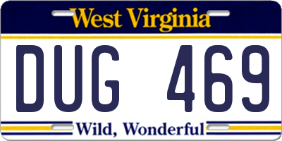 WV license plate DUG469