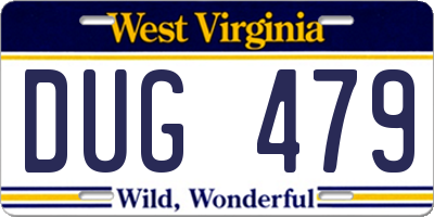 WV license plate DUG479