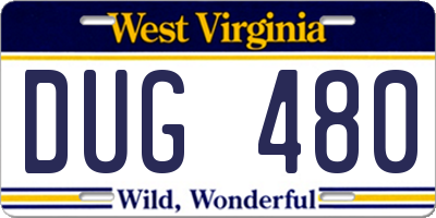 WV license plate DUG480