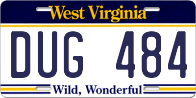 WV license plate DUG484