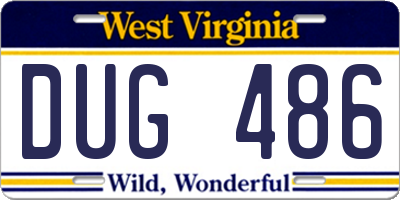 WV license plate DUG486