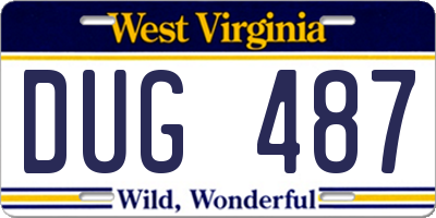WV license plate DUG487