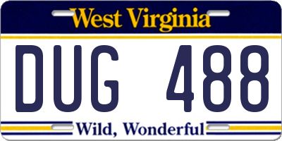WV license plate DUG488