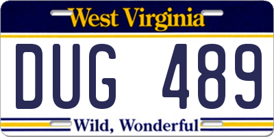 WV license plate DUG489