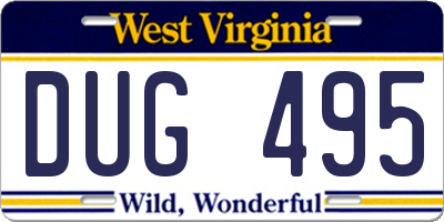 WV license plate DUG495