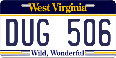 WV license plate DUG506