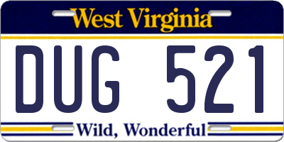 WV license plate DUG521