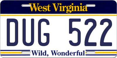 WV license plate DUG522