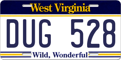 WV license plate DUG528